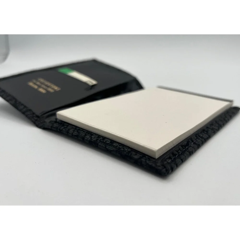 Creightons‎ Black Elephant Hide Vitron Leather Notepad Folio Organizer Business